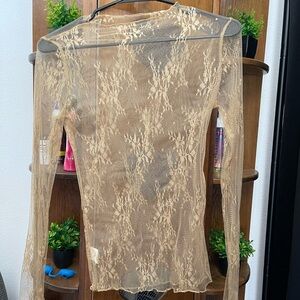 Sheer Lace Long Sleeve Top